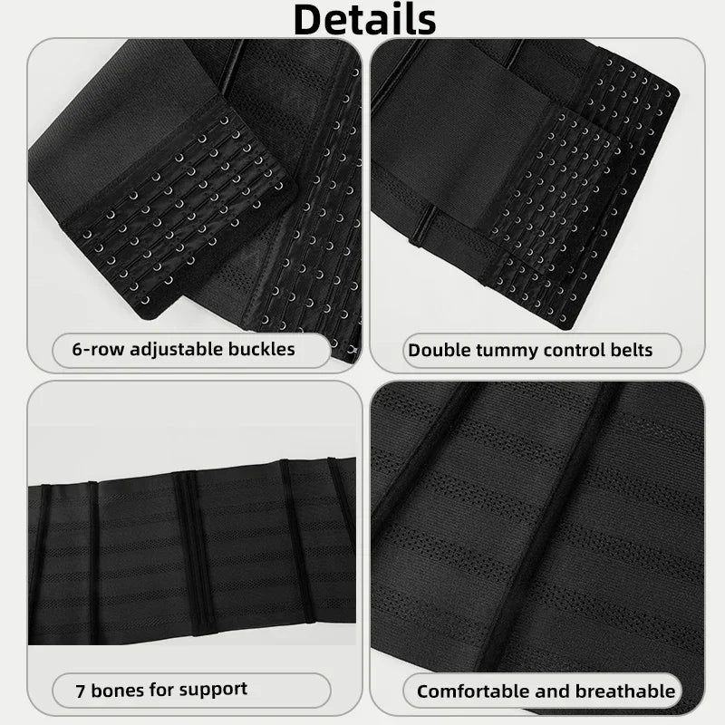 Shapewear Women Corset Waist Trainer Body Shaper Double Tummy Control Slimming Sheath Flat Belly Reductive Belts Cincher