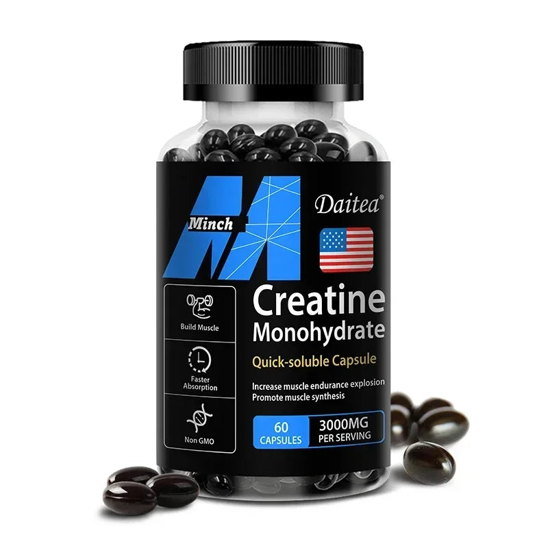 Creatine Monohydrate 3000 Mg-Build Muscle,Improve Athletic Performance,Fitness,Energy Generation,Adult Nutritional Supplement